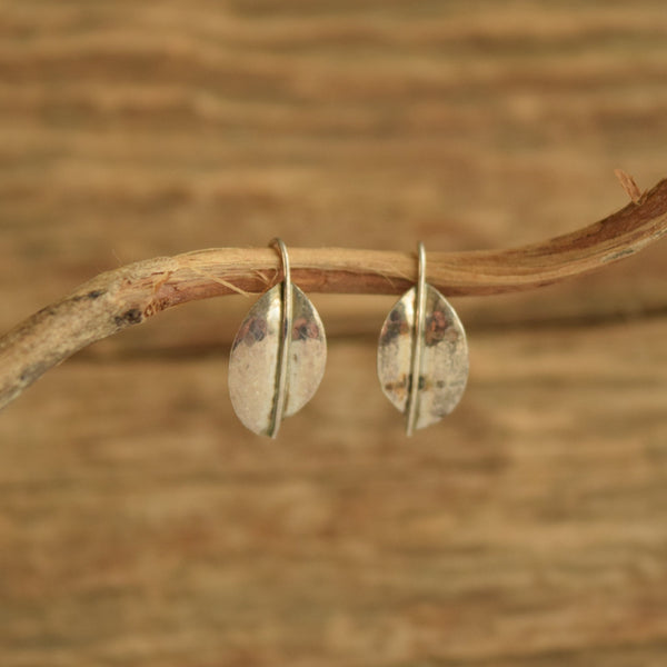 Hammered leaf dangle earrings
